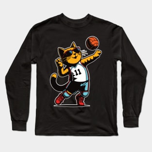 Volleyball Cat - Cat Sport Design Long Sleeve T-Shirt